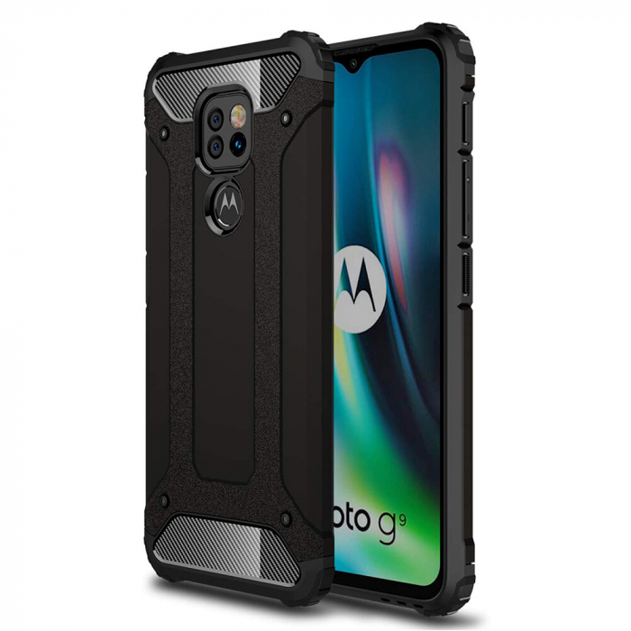 Husa Hybrid Armor pentru Motorola Moto G9 Play, Negru [1]