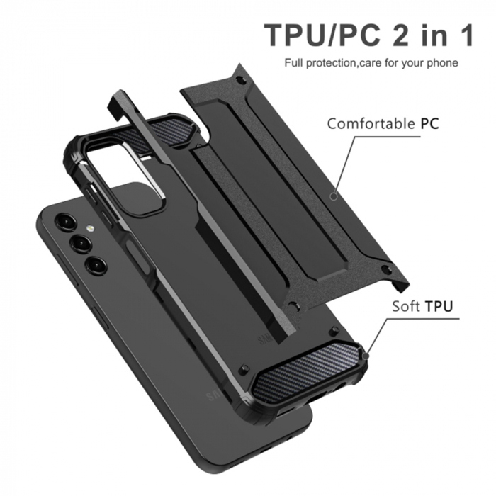 Husa Hybrid Armor pentru Samsung Galaxy A14 4G / 5G, Negru [6]