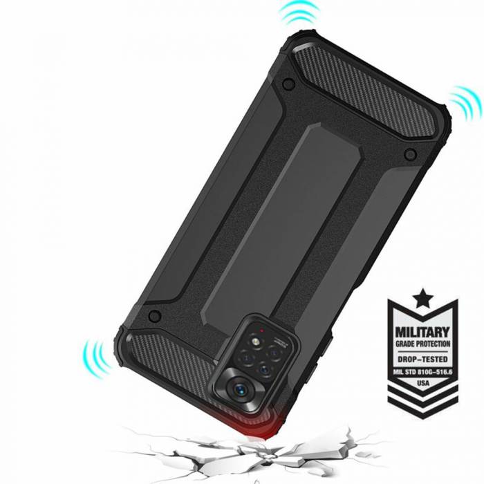 Husa Hybrid Armor pentru Xiaomi Poco M4 Pro 5G, Negru [3]