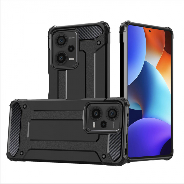 Husa Hybrid Armor pentru Xiaomi Redmi Note 12 Pro+, Negru [1]