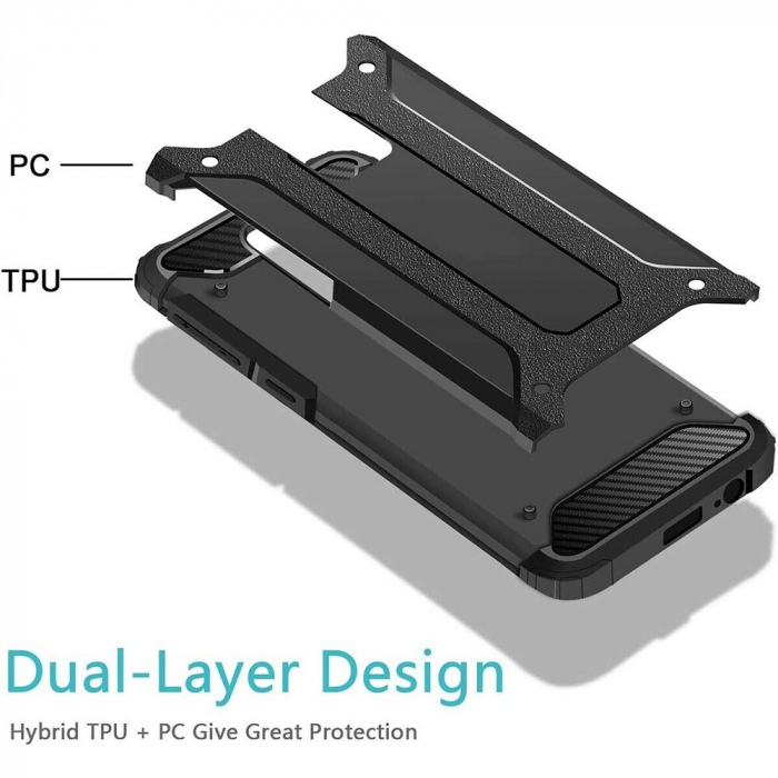Husa Hybrid Armor pentru Xiaomi Redmi Note 9, Negru [3]