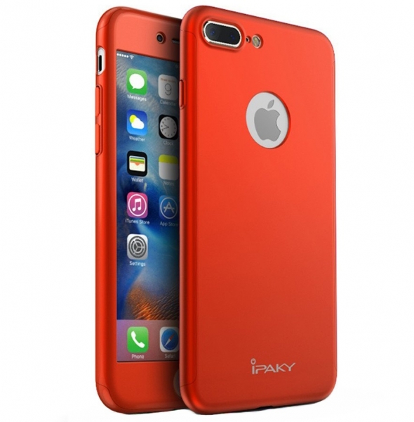 Husa iPaky 360 + folie sticla iPhone 7 Plus, Red [1]