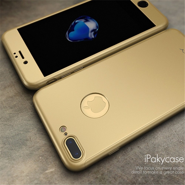 Husa iPaky 360 + folie sticla iPhone 8 Plus, Gold [3]