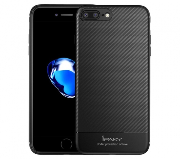 Husa iPaky Carbon Fiber iPhone 7 Plus, Negru [1]