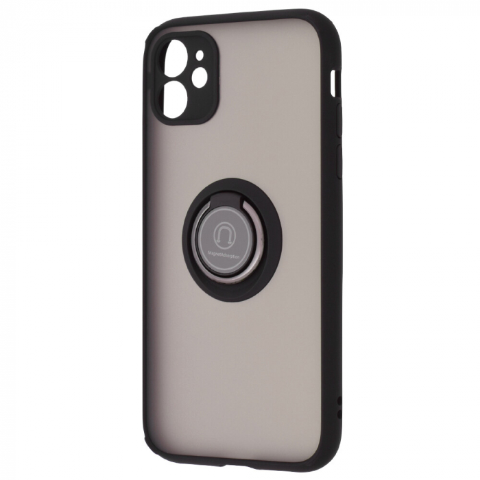 Husa iPhone 11 cu inel suport stand magnetic, Negru [5]