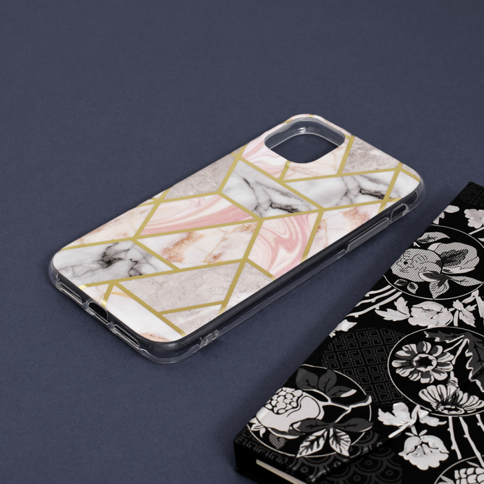 Husa iPhone 11, Techsuit Marble Series, Pink Hex [4]