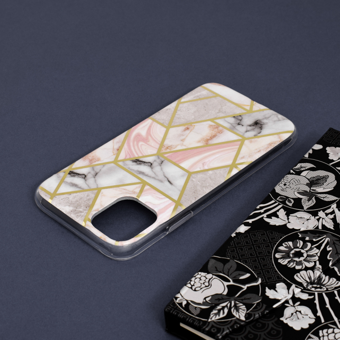 Husa iPhone 11, Techsuit Marble Series, Pink Hex [5]