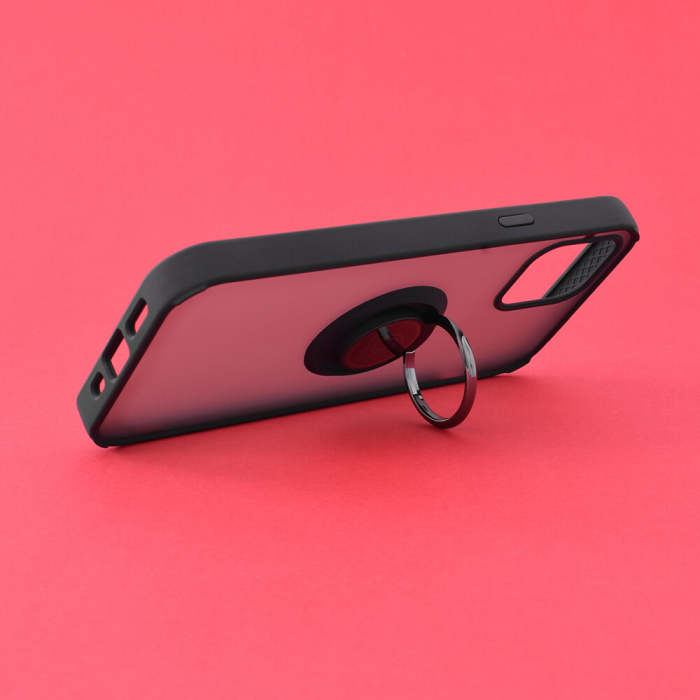 Husa iPhone 12 / 12 Pro cu inel suport stand magnetic, Negru [2]