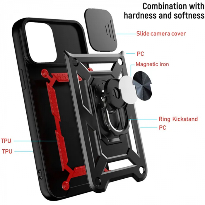 Husa iPhone 12 / 12 Pro cu protectie camera Techsuit CamShield Series, Negru [7]