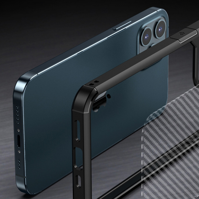 Husa iPhone 12 / 12 Pro, Techsuit CarbonFuse, Negru [4]