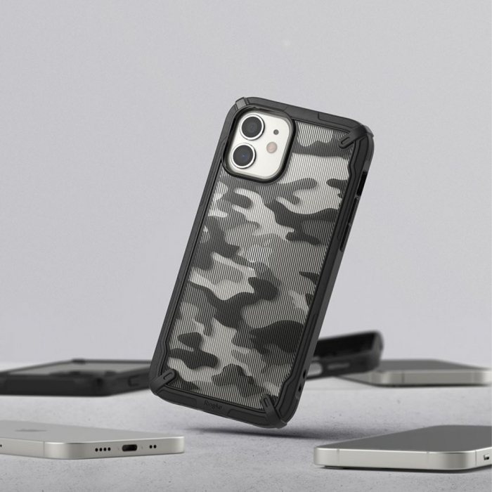 Husa iPhone 12 Mini, Ringke Fusion X, Camo Black [9]