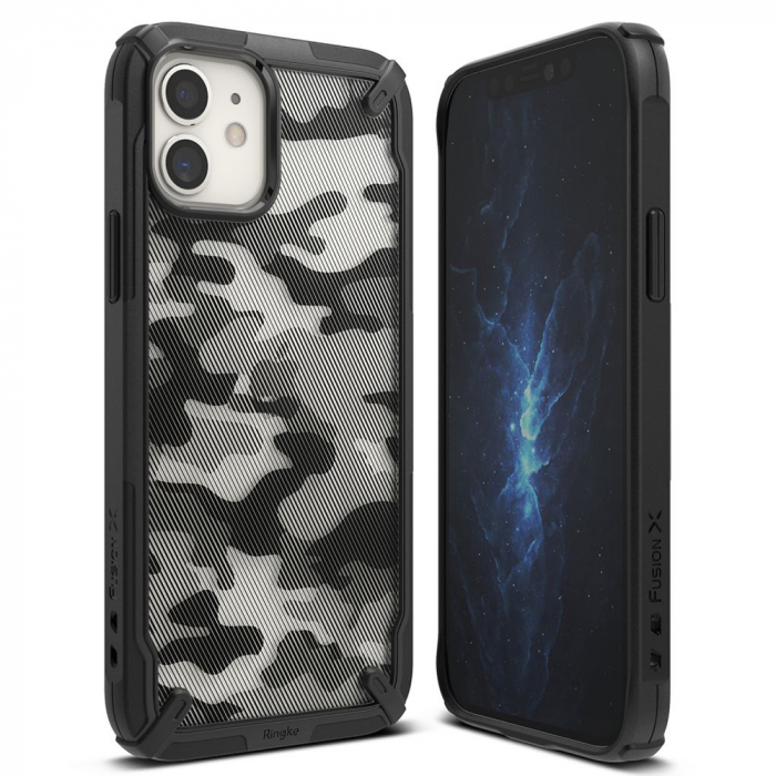 Husa iPhone 12 Mini, Ringke Fusion X, Camo Black [2]