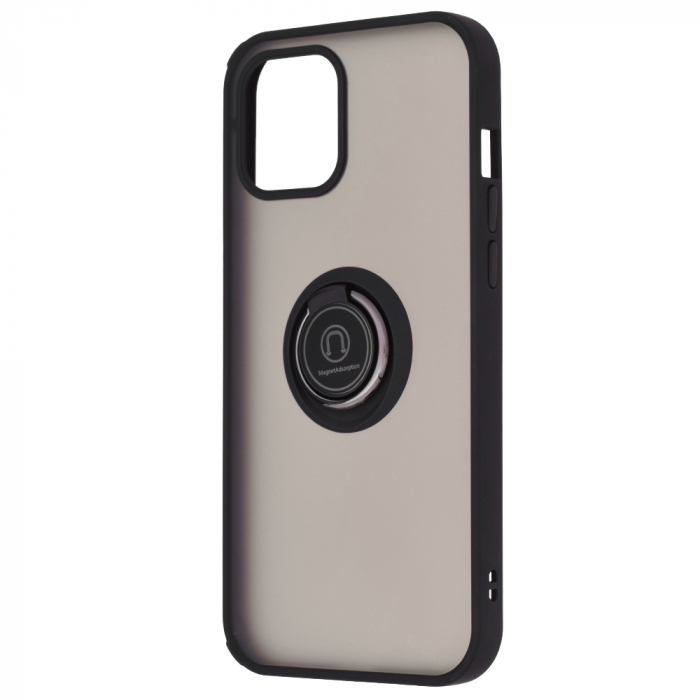 Husa iPhone 12 Pro Max cu inel suport stand magnetic, Negru [5]