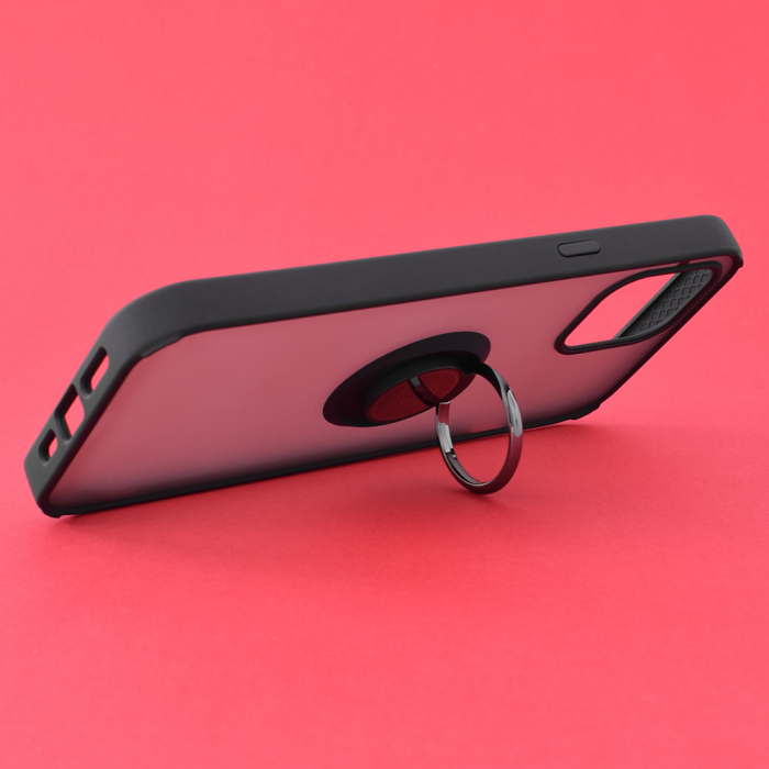 Husa iPhone 12 Pro Max cu inel suport stand magnetic, Negru [2]