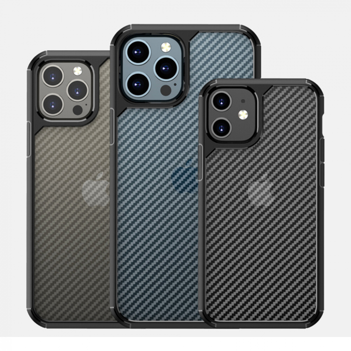 Husa iPhone 12 Pro Max, Techsuit CarbonFuse, Negru [20]