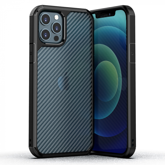 Husa iPhone 12 Pro Max, Techsuit CarbonFuse, Negru [5]