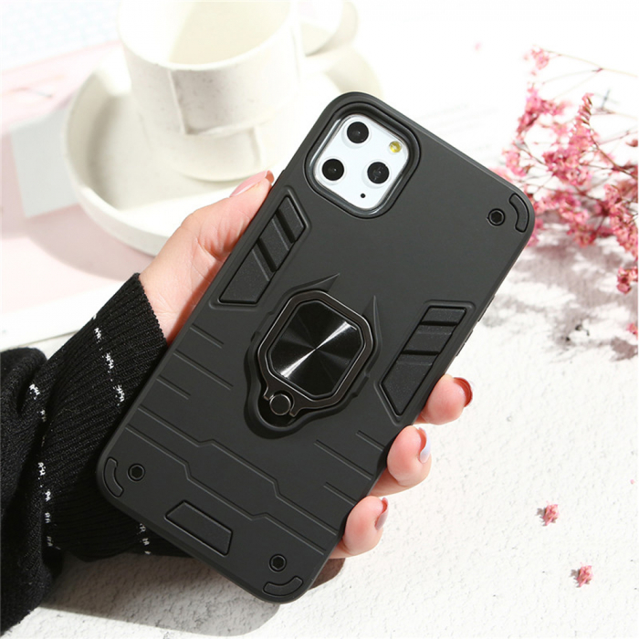 Husa iPhone 12 Pro Max, Techsuit Shield Ring, Negru [8]