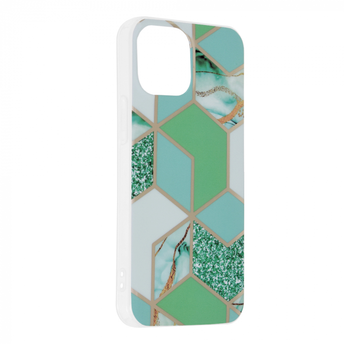 Husa iPhone 13 Mini, Techsuit Marble Series, Green Hex [2]
