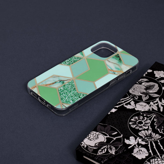 Husa iPhone 13 Mini, Techsuit Marble Series, Green Hex [4]