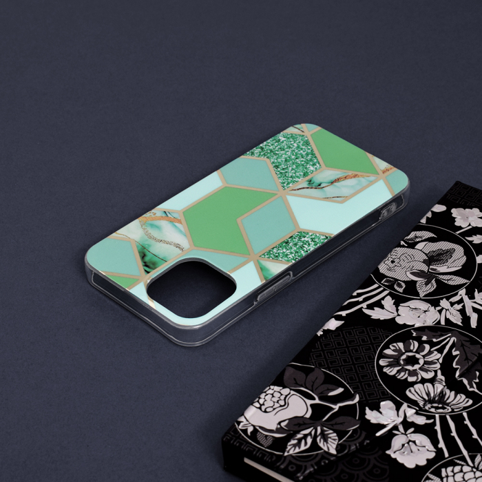 Husa iPhone 13 Mini, Techsuit Marble Series, Green Hex [5]