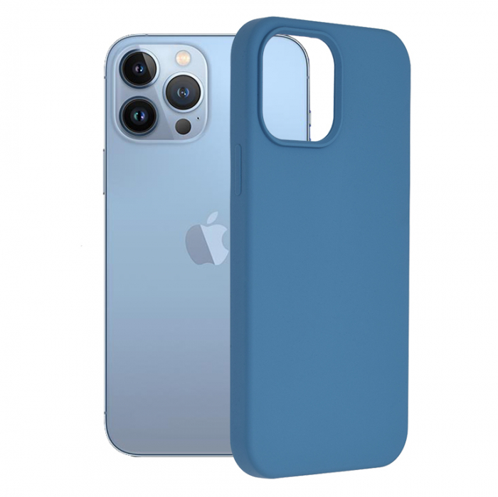 Husa iPhone 13 Pro Max, Soft Edge Silicone, Denim Blue [1]