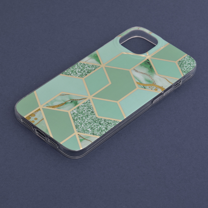 Husa iPhone 14 Plus, Techsuit Marble Series, Green Hex [5]