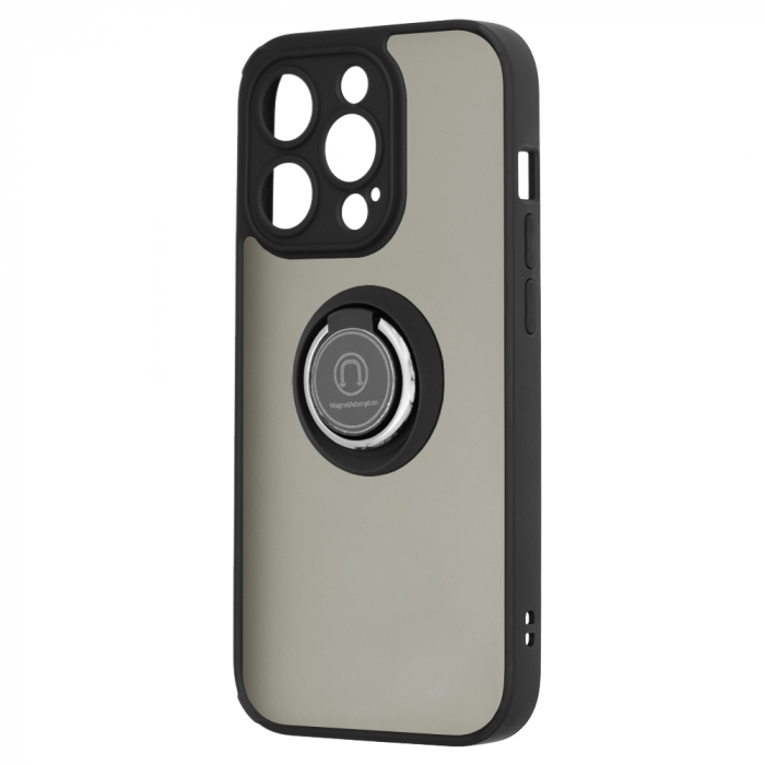 Husa iPhone 14 Pro cu inel suport stand magnetic, Negru [3]