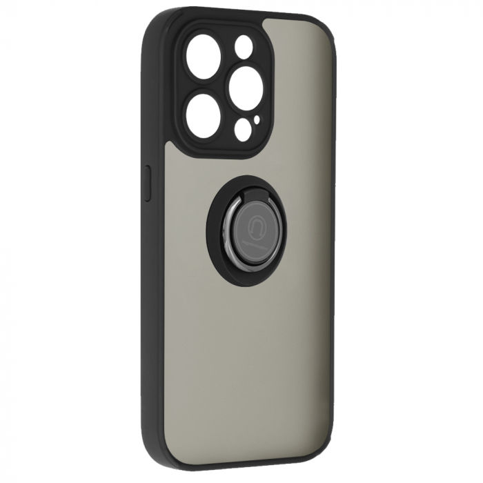 Husa iPhone 14 Pro cu inel suport stand magnetic, Negru [7]