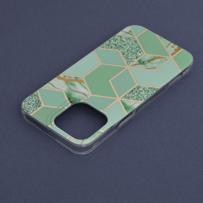 Husa iPhone 14 Pro Max, Techsuit Marble Series, Green Hex [6]