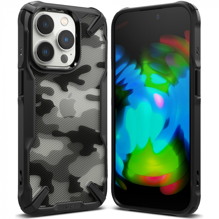 Husa iPhone 14 Pro, Ringke Fusion X, Camo Black [3]