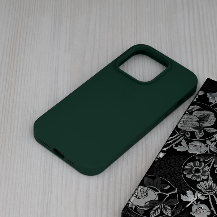 Husa iPhone 14 Pro, Soft Edge Silicone, Dark Green [3]