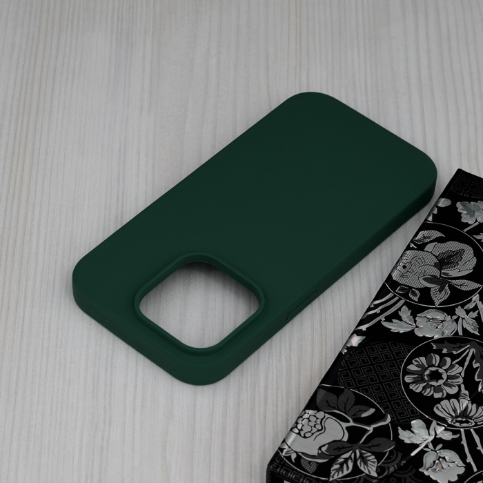 Husa iPhone 14 Pro, Soft Edge Silicone, Dark Green [4]