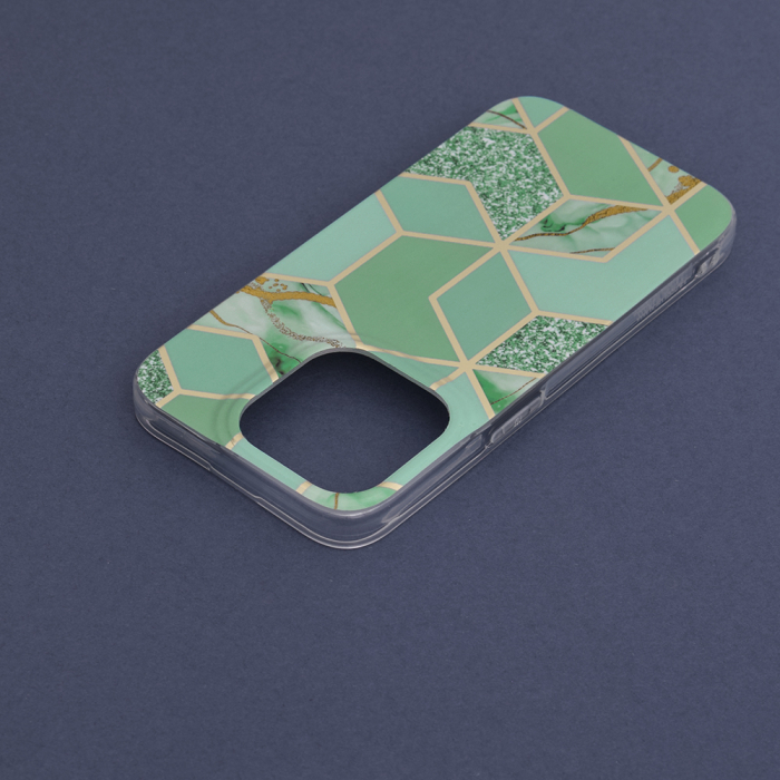 Husa iPhone 14 Pro, Techsuit Marble Series, Green Hex [6]
