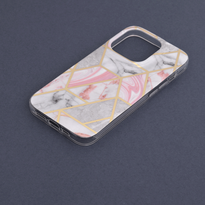 Husa iPhone 14 Pro, Techsuit Marble Series, Pink Hex [5]