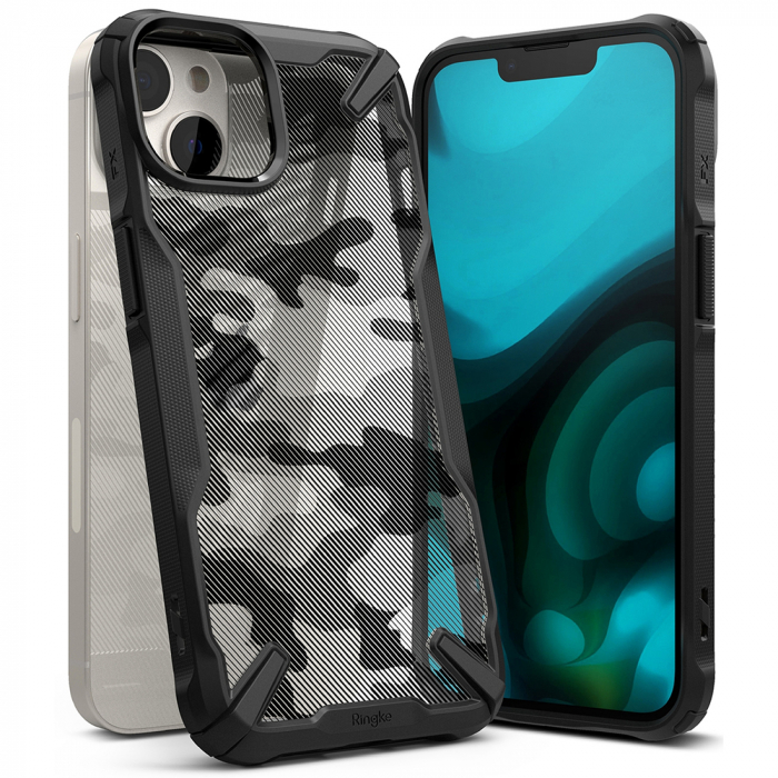 Husa iPhone 14, Ringke Fusion X, Camo Black [1]