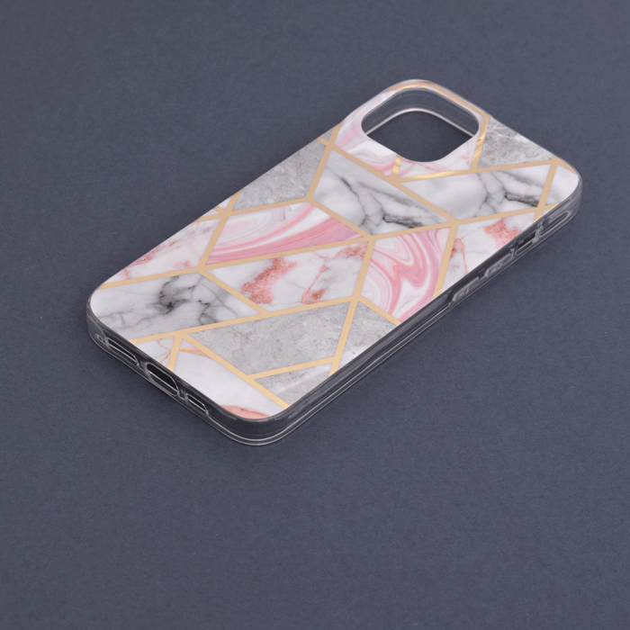 Husa iPhone 14, Techsuit Marble Series, Pink Hex [5]