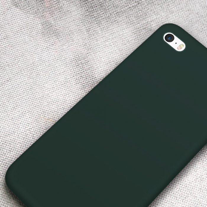 Husa iPhone 5 / 5S / SE, Soft Edge Silicone, Dark Green [3]