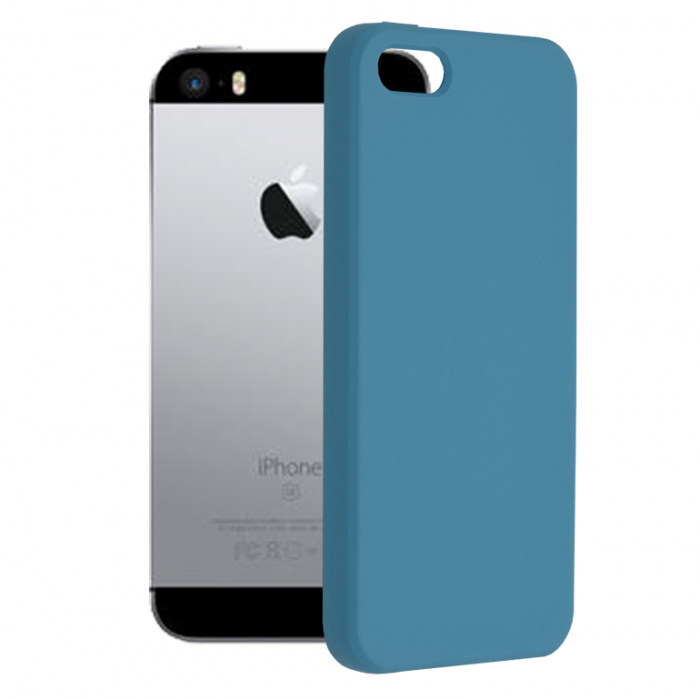 Husa iPhone 5 / 5S / SE, Soft Edge Silicone, Denim Blue [1]