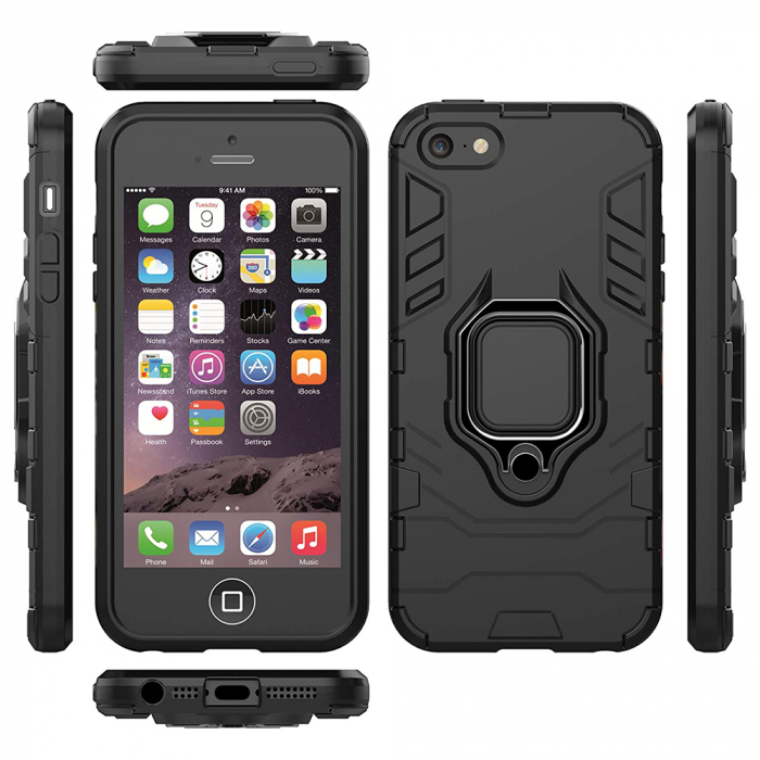 Husa iPhone 6 / 6S, Techsuit Shield Ring, Negru [11]