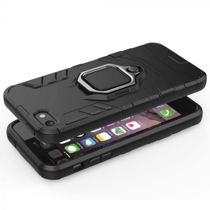 Husa iPhone 6 / 6S, Techsuit Shield Ring, Negru [10]