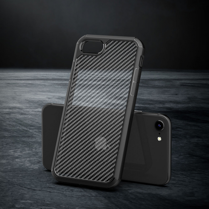 Husa iPhone 7 / 8 / SE 2 (2020) / SE 3 (2022), Techsuit CarbonFuse, Negru [6]