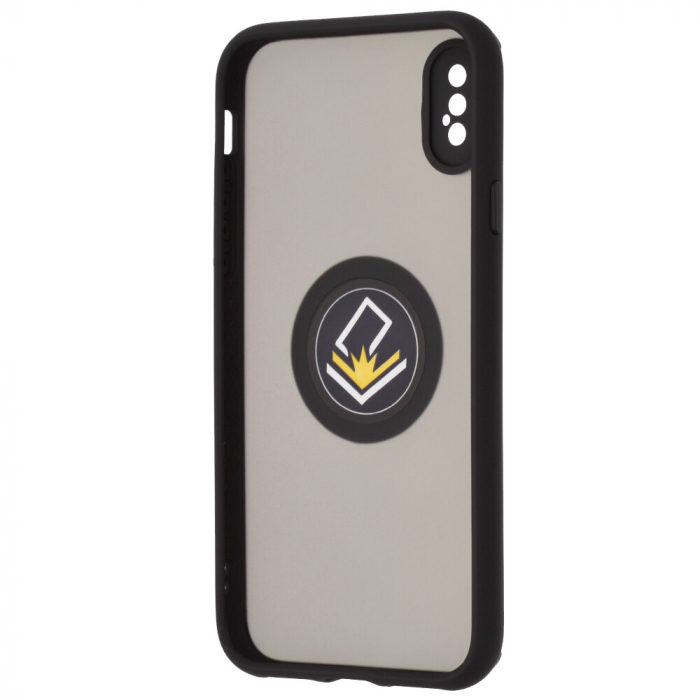 Husa iPhone X / XS cu inel suport stand magnetic, Negru [4]