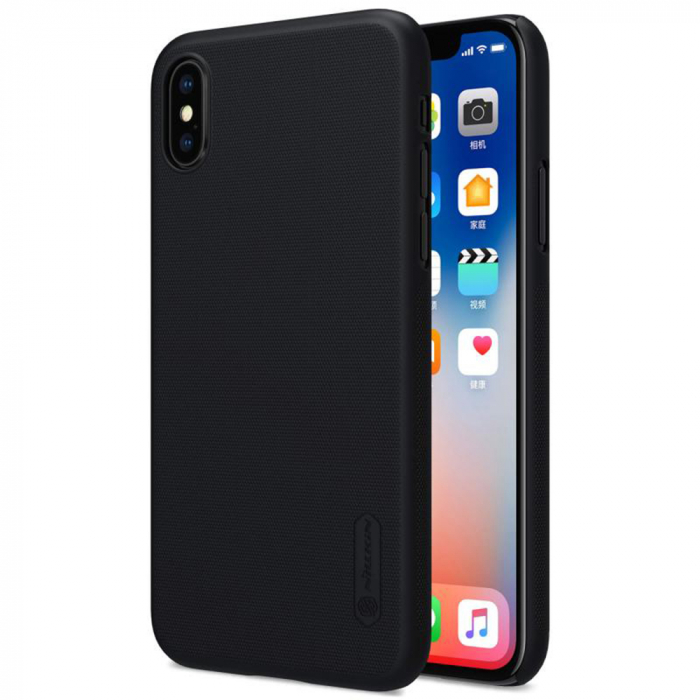 Husa iPhone X / XS, Nillkin Super Frosted Shield, Negru [4]