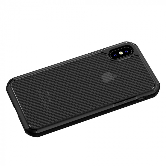 Husa iPhone X / XS, Techsuit CarbonFuse, Negru [12]