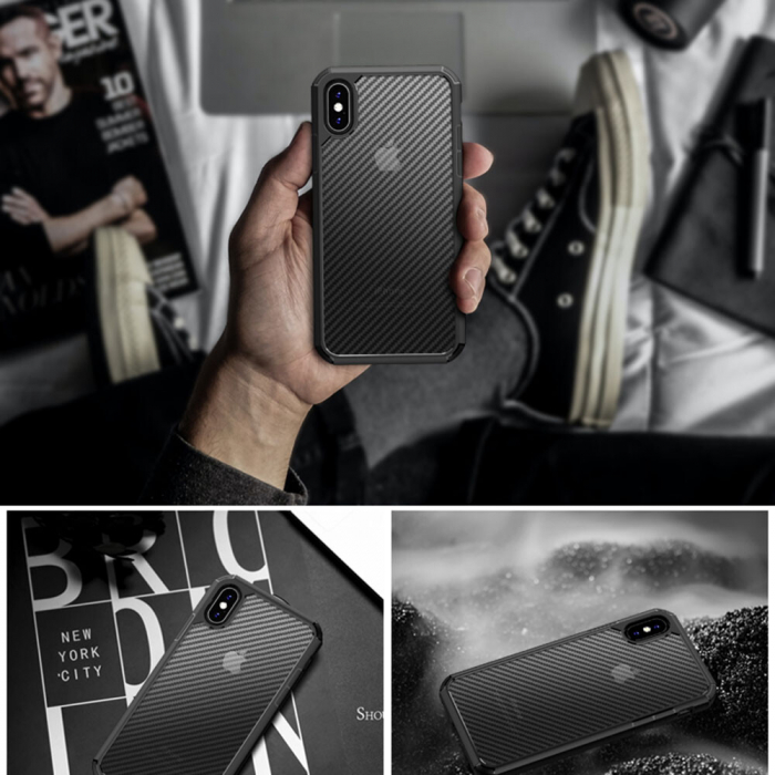 Husa iPhone X / XS, Techsuit CarbonFuse, Negru [9]