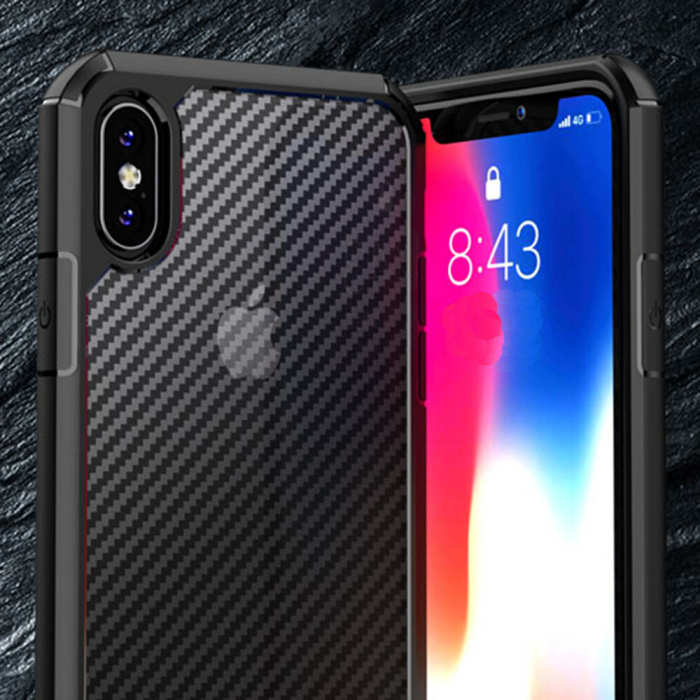 Husa iPhone X / XS, Techsuit CarbonFuse, Negru [15]