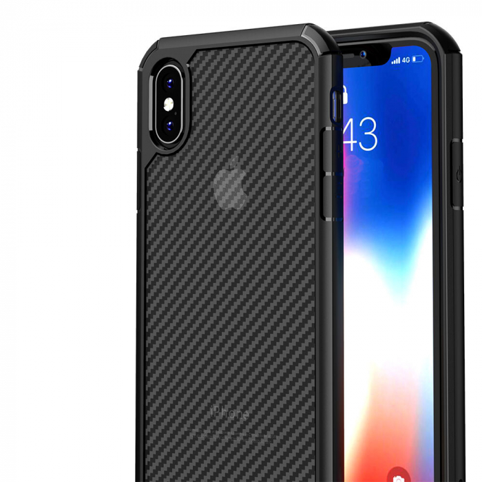 Husa iPhone X / XS, Techsuit CarbonFuse, Negru [3]