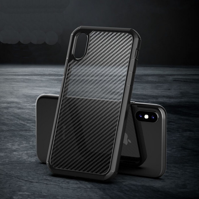 Husa iPhone X / XS, Techsuit CarbonFuse, Negru [17]