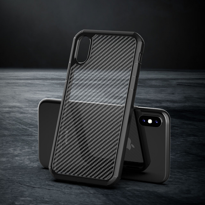 Husa iPhone X / XS, Techsuit CarbonFuse, Negru [26]
