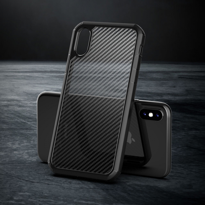 Husa iPhone X / XS, Techsuit CarbonFuse, Negru [7]